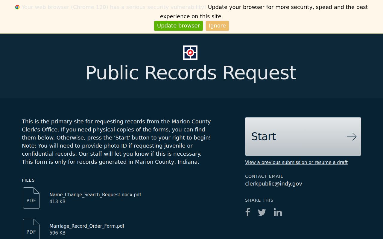 Marion County resident lookup clerk records request