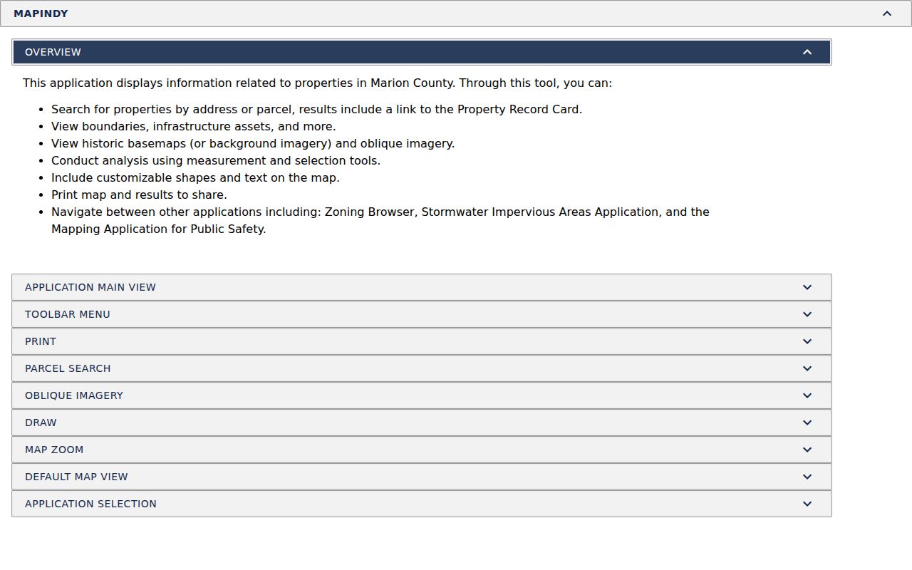 Marion County street directory MapIndy help tools