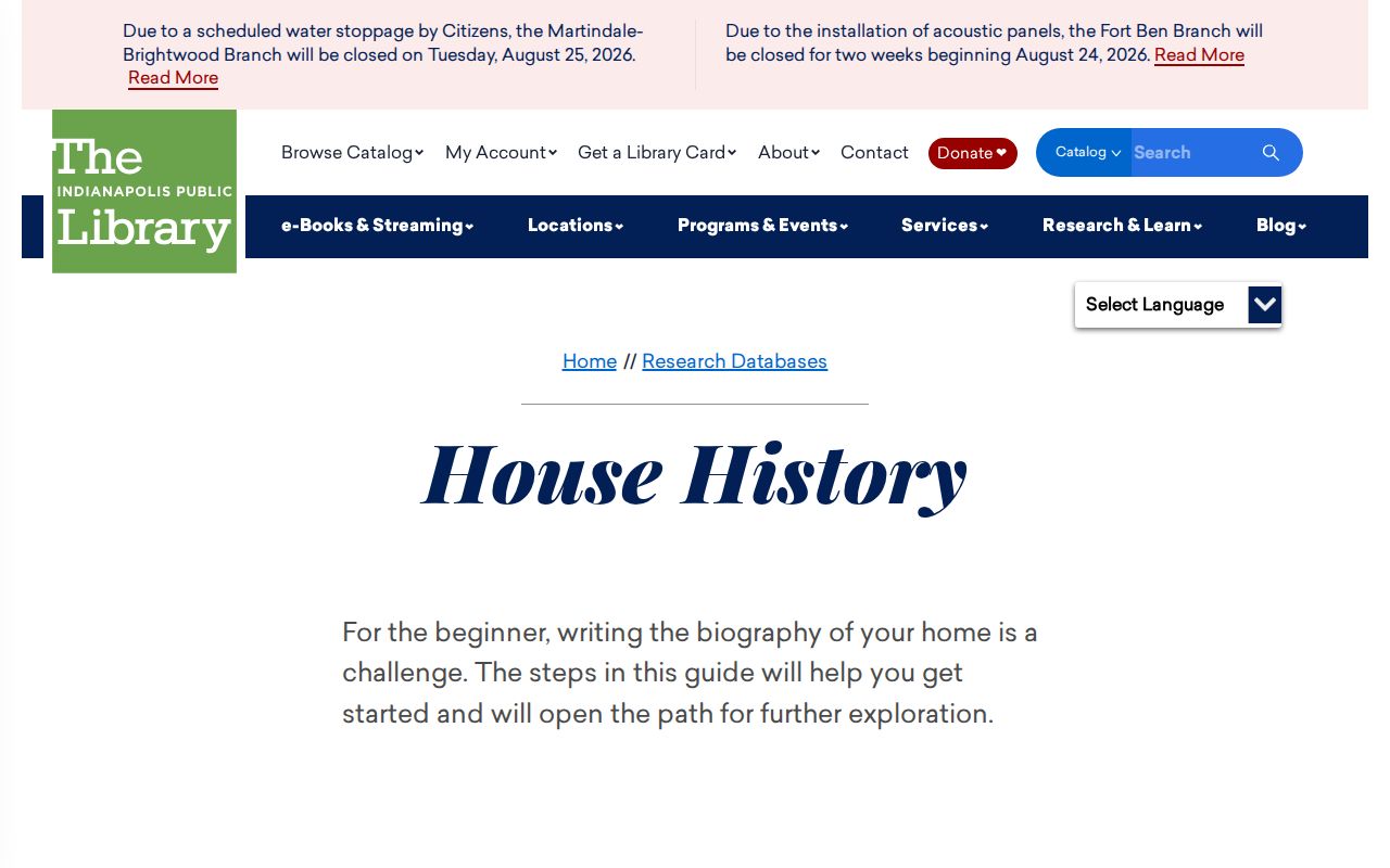 Marion County street directory house history resources