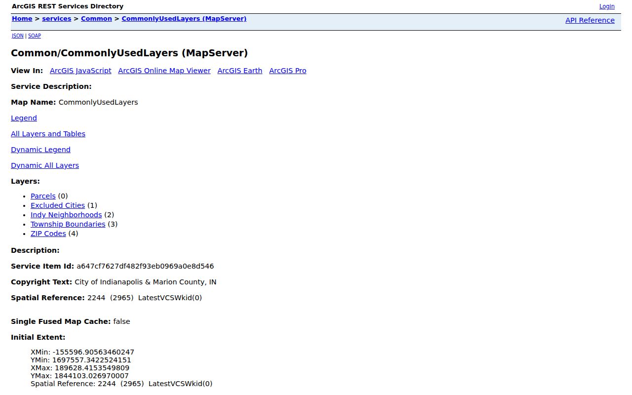 Marion County ZIP code directory GIS layers